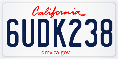 CA license plate 6UDK238