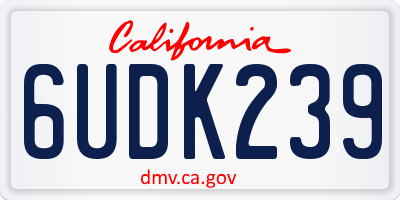 CA license plate 6UDK239