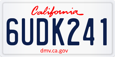 CA license plate 6UDK241