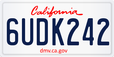 CA license plate 6UDK242