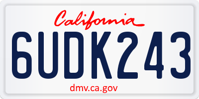 CA license plate 6UDK243