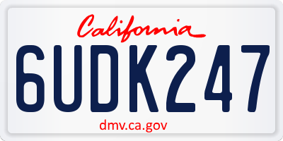CA license plate 6UDK247