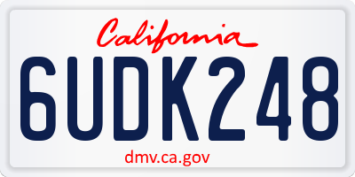 CA license plate 6UDK248