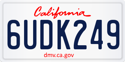 CA license plate 6UDK249