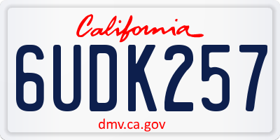 CA license plate 6UDK257