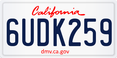 CA license plate 6UDK259