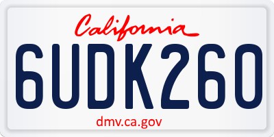 CA license plate 6UDK260