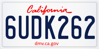CA license plate 6UDK262
