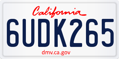CA license plate 6UDK265