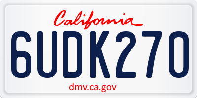 CA license plate 6UDK270