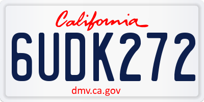 CA license plate 6UDK272