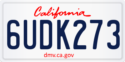 CA license plate 6UDK273