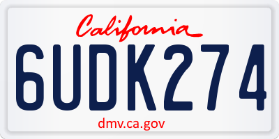 CA license plate 6UDK274