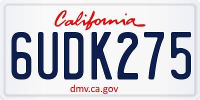 CA license plate 6UDK275