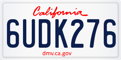 CA license plate 6UDK276