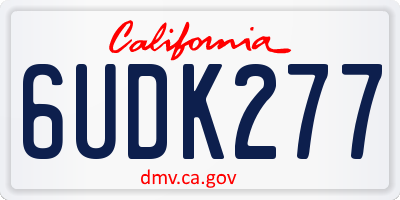 CA license plate 6UDK277