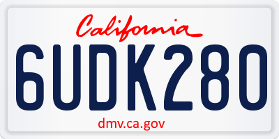 CA license plate 6UDK280