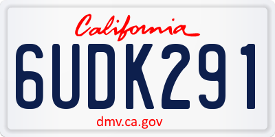 CA license plate 6UDK291
