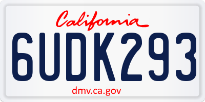 CA license plate 6UDK293