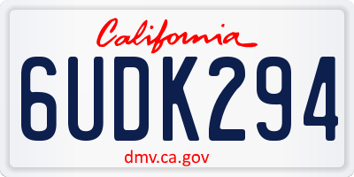 CA license plate 6UDK294