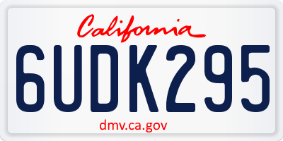 CA license plate 6UDK295