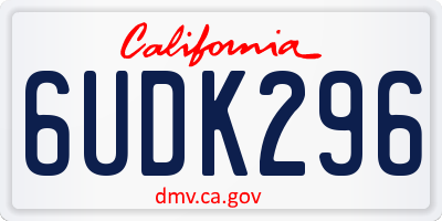 CA license plate 6UDK296