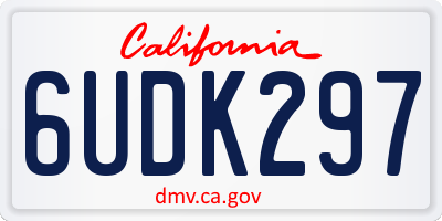 CA license plate 6UDK297