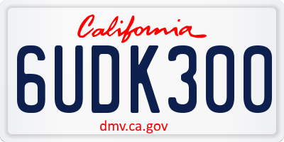 CA license plate 6UDK300