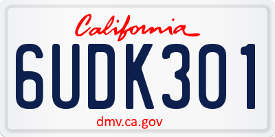 CA license plate 6UDK301
