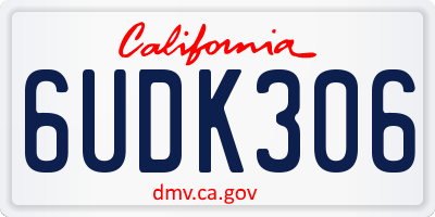 CA license plate 6UDK306