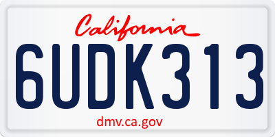 CA license plate 6UDK313