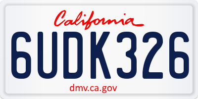 CA license plate 6UDK326