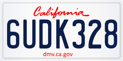 CA license plate 6UDK328