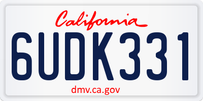 CA license plate 6UDK331