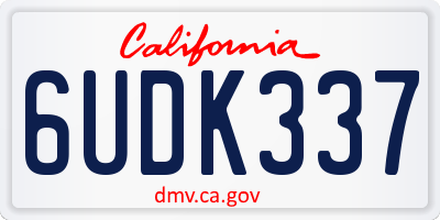 CA license plate 6UDK337