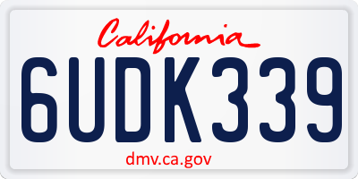 CA license plate 6UDK339