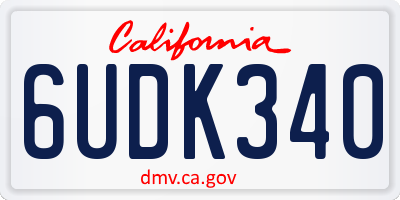 CA license plate 6UDK340