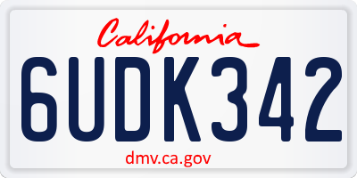CA license plate 6UDK342
