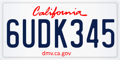 CA license plate 6UDK345
