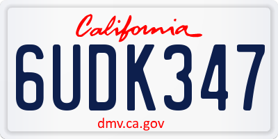 CA license plate 6UDK347