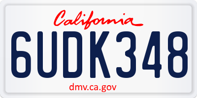 CA license plate 6UDK348