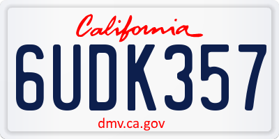 CA license plate 6UDK357
