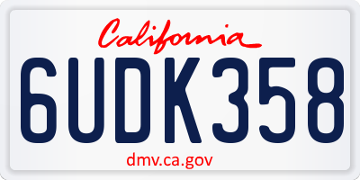 CA license plate 6UDK358