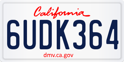 CA license plate 6UDK364