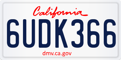 CA license plate 6UDK366