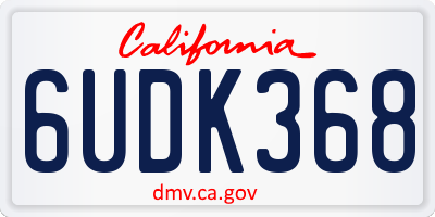 CA license plate 6UDK368