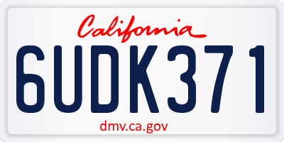 CA license plate 6UDK371