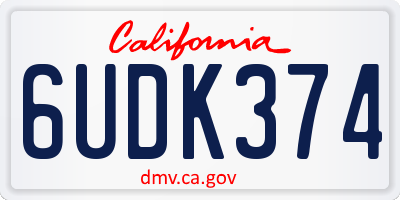 CA license plate 6UDK374