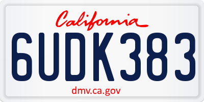 CA license plate 6UDK383