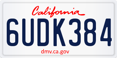 CA license plate 6UDK384